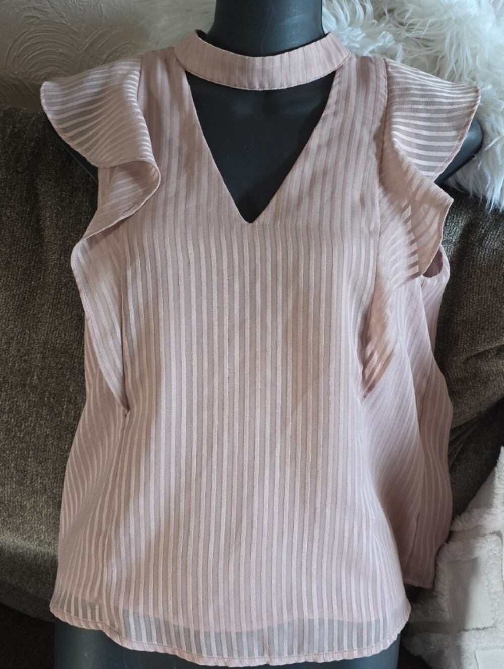 ASTR Blush Pink Flutter Sleeve Blouse